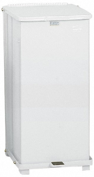 RUBBERMAID Rubbermaid FGST24EPLWH 13 Gal Square Steel Trash Can