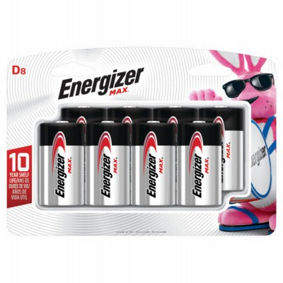 ENERGIZER Eveready Battery Co E95BP-8H Max D Battery 8 Pack