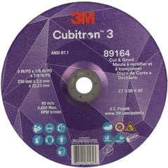 3M 3M 7100313759 Cubitron 3 Cut and Grind Wheel 9 in x 1/8 in x 7/8 in (10/Pack)