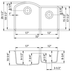DAKOTA Dakota Plumbing Products GSE-QC7030LD-BE Undermount Kitchen Sink