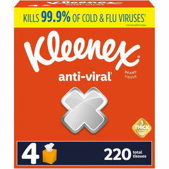 KIMBERLY-CLARK Kimberly-Clark KCC54506 Anti-viral Facial Tissue 55/Box 4 Pack Upright