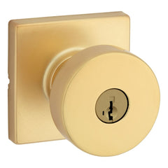 KWIKSET Kwikset 740PSKSQT-4S Pismo Entry Knob Smartkey Satin Brass
