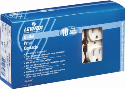 LEVITON Leviton Mfg Co M25-05320-IMP Duplex Receptacle Ivory 10 Pack
