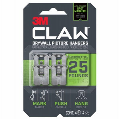 3M 3M Company 3PH25M-4ES Drywall Picture Hanger 25 Lb 4 Pack