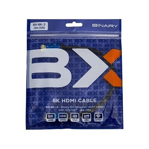 BINARY Binary BX-8K-3 8K Hdmi Cable Griptek 3m 10 Ft