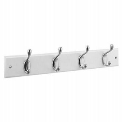 NATIONAL HARDWARE National Mfg S813-030 Hook Rail 18 Inches 4 Hook Satin Nickel
