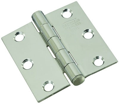 NATIONAL HARDWARE National Mfg N276-972 Ss Door Hinge 2-1/2in Square Corner 3-pack