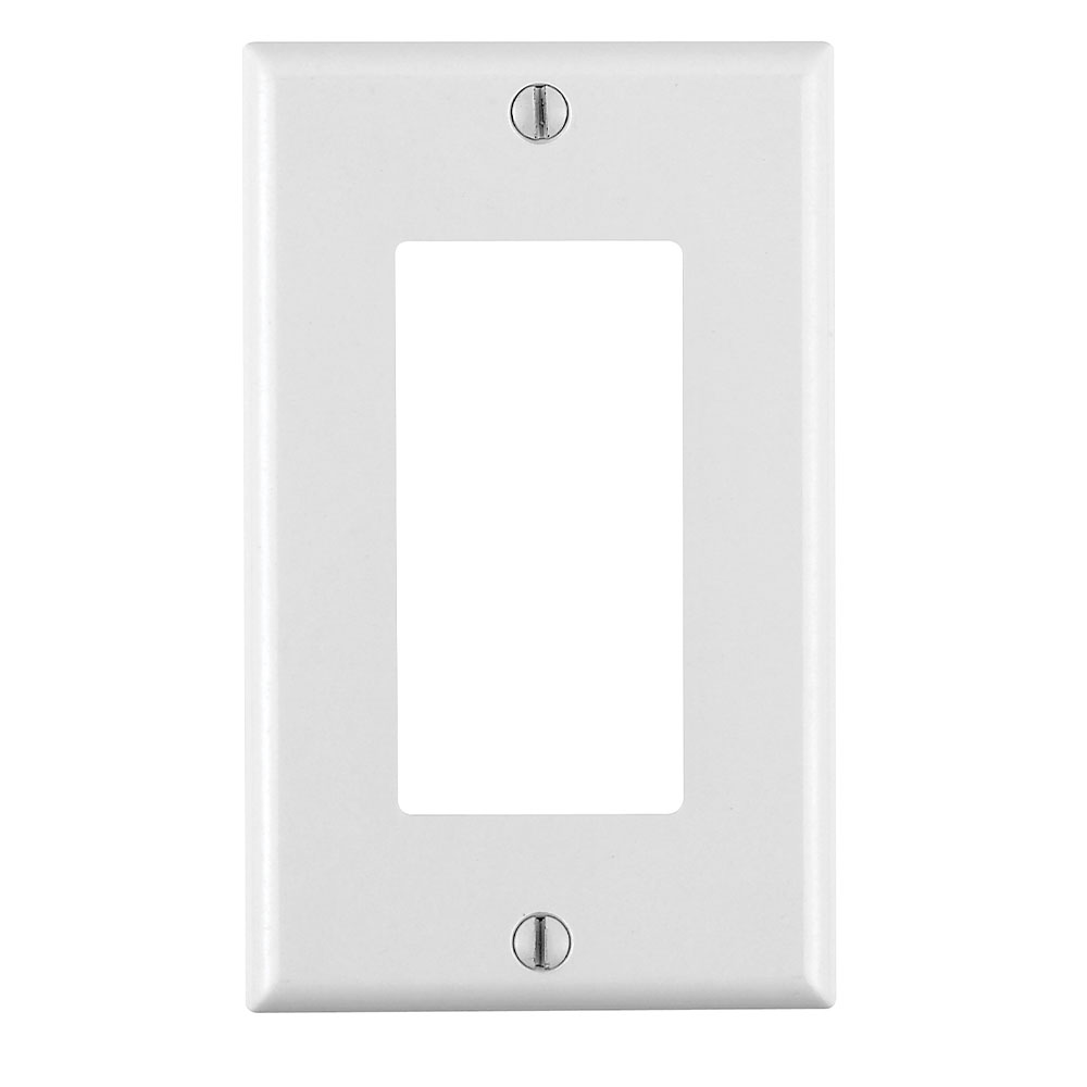 LEVITON Leviton 80401-W 1-Gang Decora Wallplate Standard Size Thermoset White