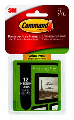 3M 3M Company 17204BLK-12ES Picture Hanging Strips 12pk