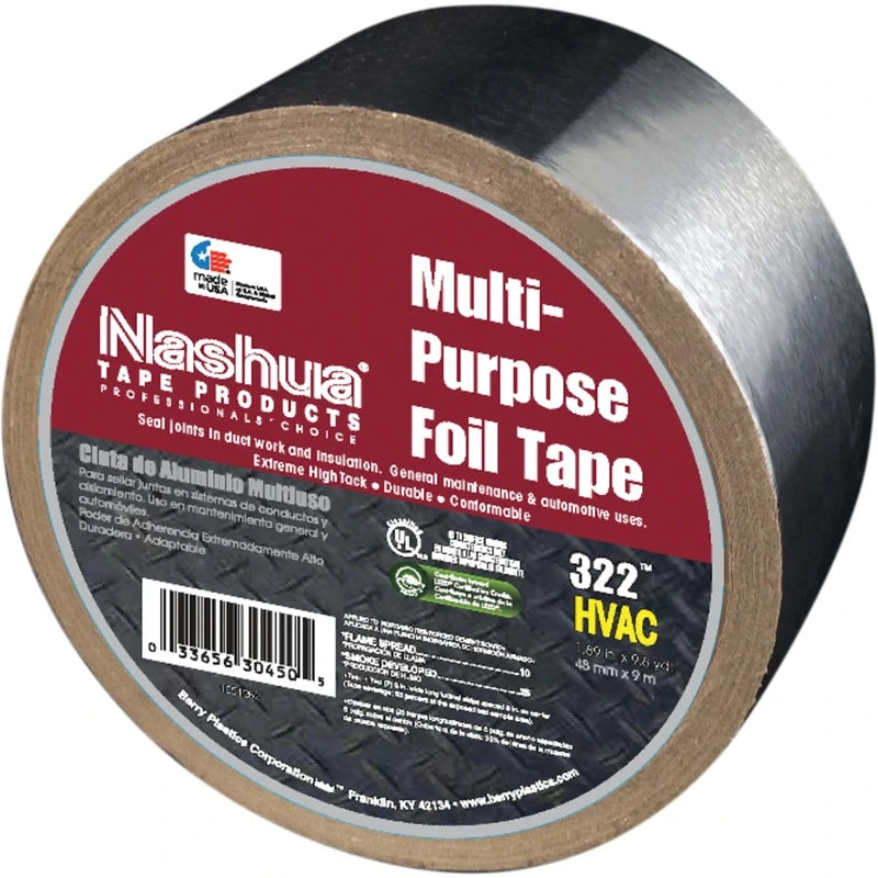 BERRY GLOBAL Berry Global 1087626 Nashua HVAC duct sealing foil tape 1.89 in x 9.84 yd 647356