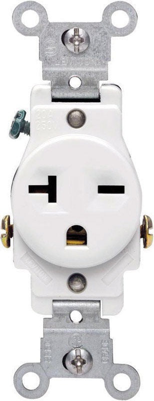 LEVITON Leviton 05821-0WS Com Single Receptacle 20A (1 Pack) 05821-0WS
