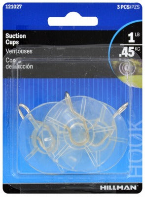 HILLMAN Hillman Fasteners 121027 Medium Clear Suction Cup 4 Pack