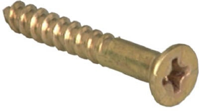 HILLMAN Hillman Fasteners 385660 No. 6x1 Brass Flat Head Wood Screw 100pk