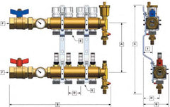 MR PEX Mr Pex 3320600 6 loop 1-1/2 inches chrome plated brass manifold with flowmeter & ball valve