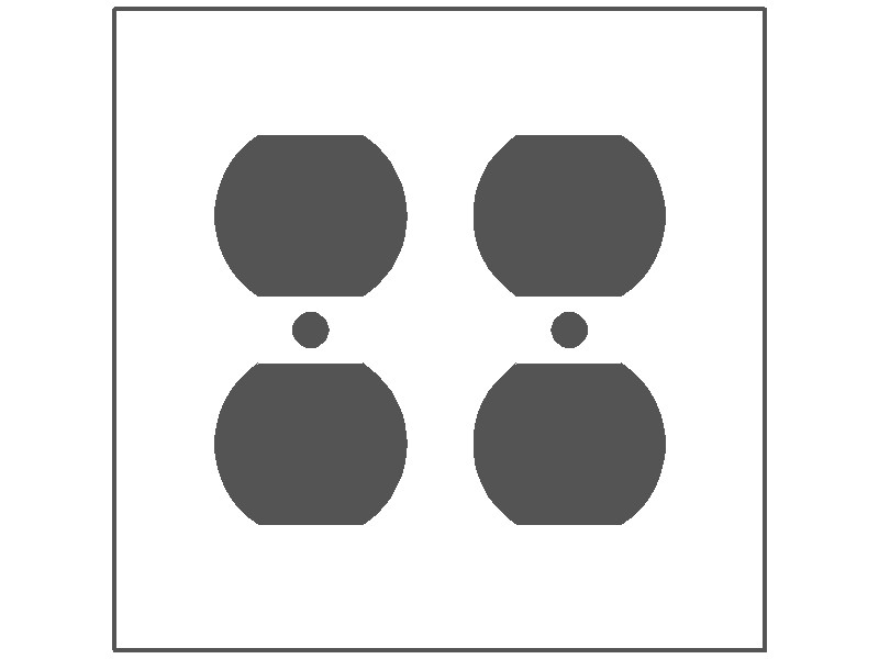 MULBERRY METAL PRODUCTS Mulberry Metal Products 98102 Standard Receptacle Wallplate 2-Gang (4.5 in x 4.562 in)