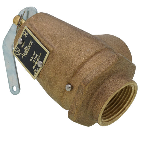APOLLO VALVES Apollo Valves 10-303-05 Boiler Relief Valve 3/4 Inch FNPT 30 PSI Brass