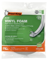 FROST KING Thermwell V443H Foam Weatherstrip Tape 3/8x3/16 in 17ft Grey