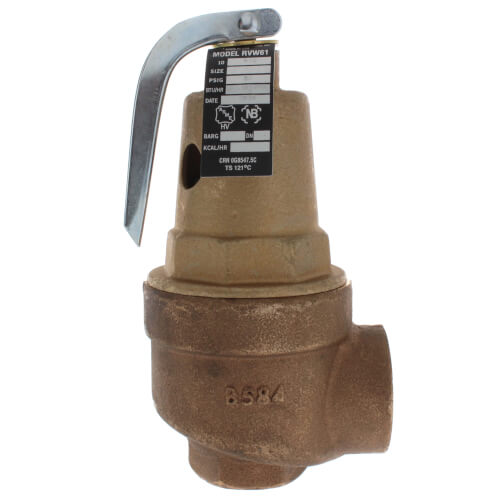 APOLLO VALVES Apollo Valves 10-615-10 1 inch FNPT x 1-1/4 inch FNPT RVW61 2,295,000 BTU Bronze Hot Water Relief Valve 50 psi