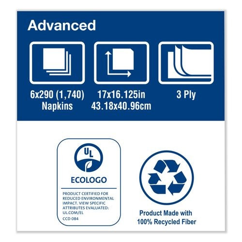 TORK Tork TRKNP7380A Advanced Dinner Napkins 3-Ply (17 x 16.13 / 6 Packs of 290) NP7380A