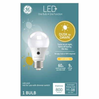 GE G E Lighting 93128970 A19 Led Dusk to Dawn Bulb 9W 4 Pack