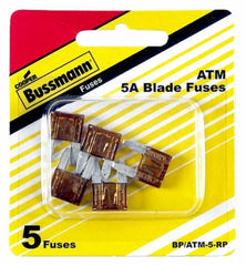 BUSSMANN Cooper Bussmann BP/ATM-5-RP Mini Blade Auto Fuse 5A 5 Pack