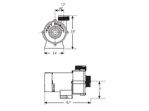 WATERWAY PLASTICS Waterway Plastics 3312620-14 Tiny Might Circulation Pump 230V 1/16HP