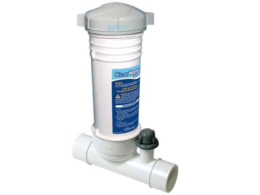 WATERWAY PLASTICS Waterway CLC012-W ClearWater In-Line Chlorinator 2 Slip 12 Tablet Capacity