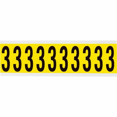 BRADY Brady 3440-3 Number Label 2 in (10 per Pack)