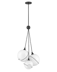 HINKLEY LIGHTING Hinkley Lighting 30304BLK-WH Large Three Light Pendant 3-10w Med. LED, 100w Equiv. 3 Light