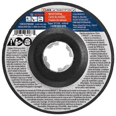 BOSCH Bosch CWX27M450 4.5 in 30 Grit Metal Cutting Wheel 25 Pack
