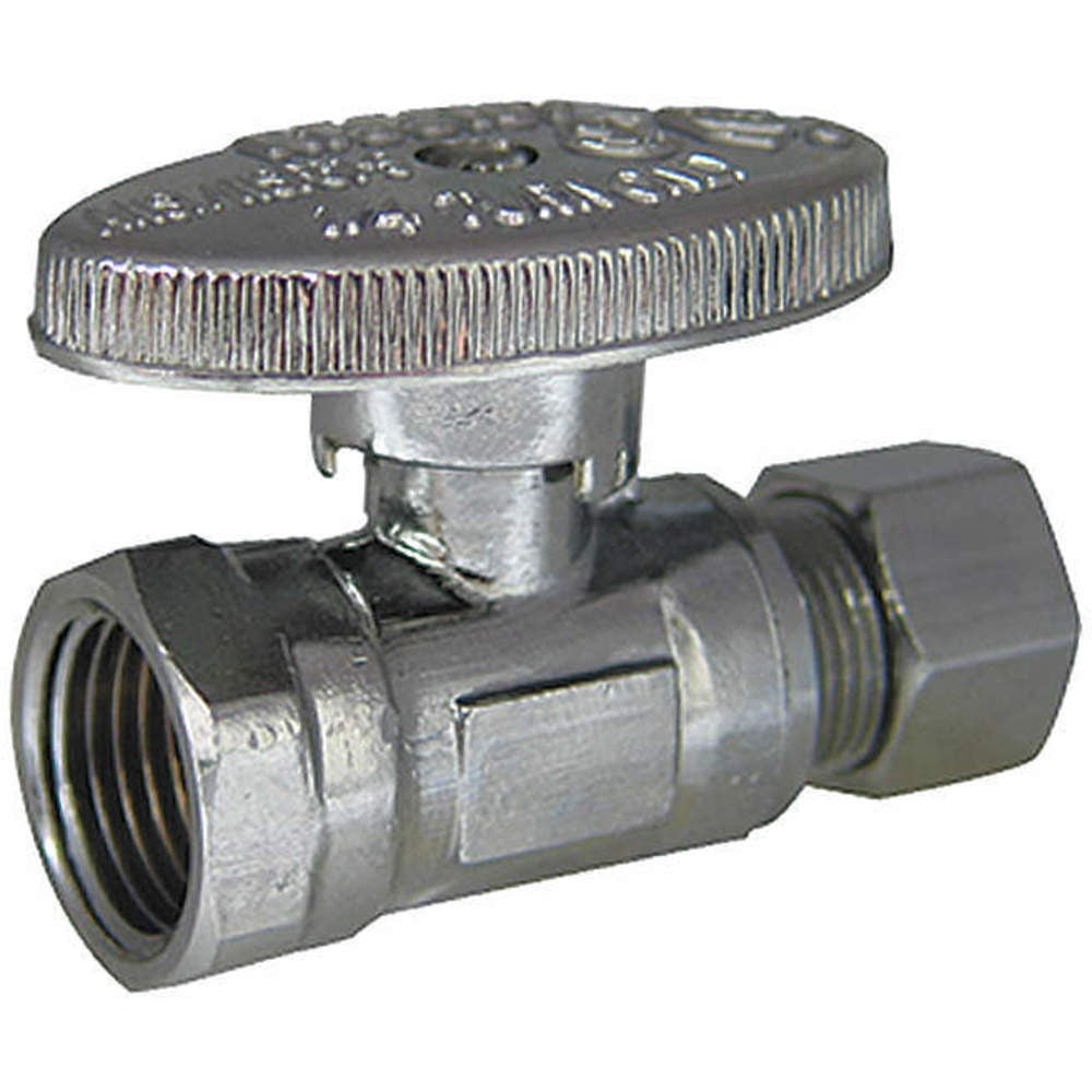KISSLER Kissler 88-9000 1/4-turn straight stop (3/8 in FIP x 3/8 in compression, pack 10)