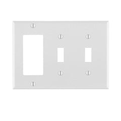 Leviton 80421-W 3-Gang Combination Wallplate (2 Toggle / 1 Decora) Green