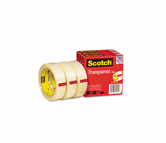 3M 3M MMM600723PK Transparent Tape 72 yd x 1 inches (3 Pack) 600-72-3PK