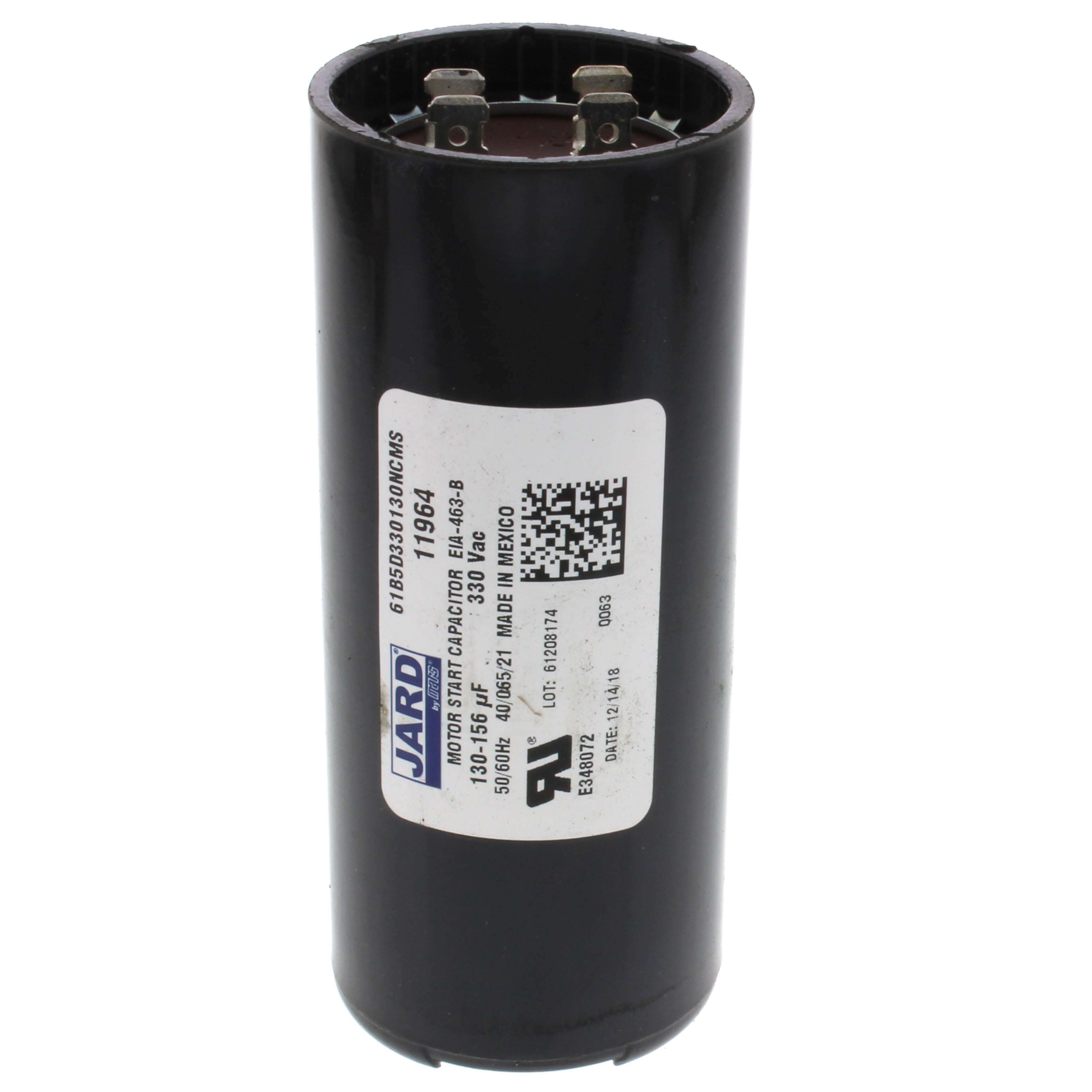 MARS MARS 11964 Start Capacitor 130-156 MFD 330V Single Round JARD