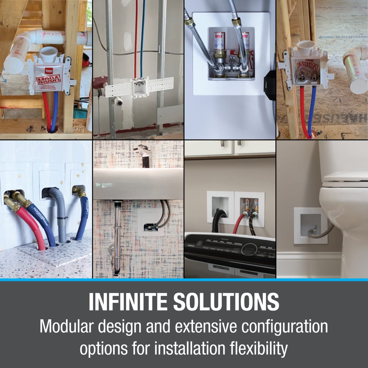 OATEY Oatey 37687 Moda Quarter-Turn Copper Connection Ice Maker Supply Box with Hammer Arrestor