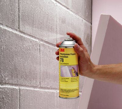3M 3M 7000046590 Clear Liquid 24 Fluid Ounce Aerosol Can Polystyrene Foam Insulation 78 Spray Adhesive