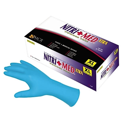 MCR SAFETY MCR Safety 6012L Premium Medical Grade Gloves, Powder Free Nitrile, 12 Inch, 6012
