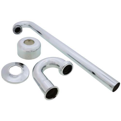 EVERFLOW Everflow 12913-K 1-1/4 Chrome Plated Brass S-Trap 20 GA w/Flange & Box Escutcheon