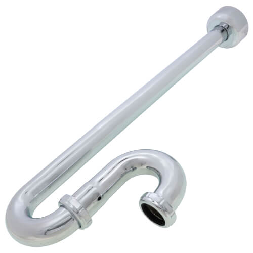 EVERFLOW Everflow 12913-K 1-1/4 Chrome Plated Brass S-Trap 20 GA w/Flange & Box Escutcheon