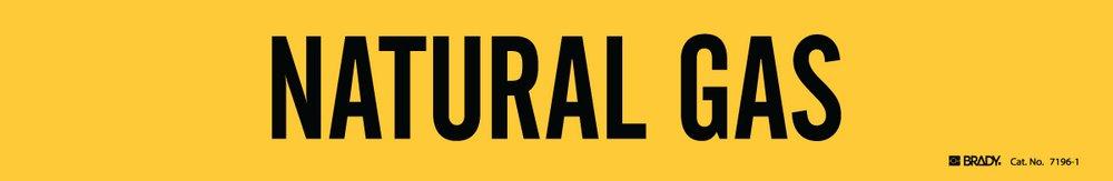 BRADY Brady 7196-1 Self-Sticking Vinyl Pipe Marker Natural Gas Black on Yellow 2-1/4 in x 14 in
