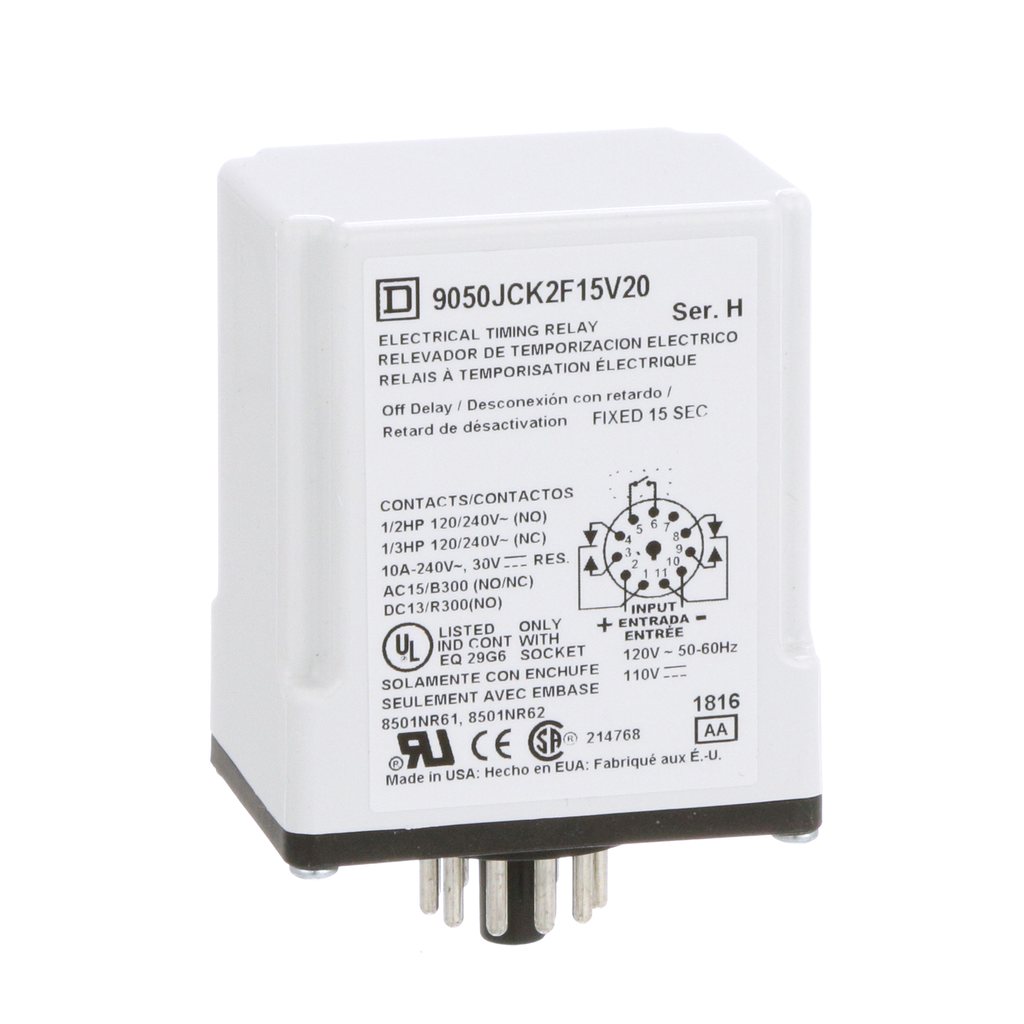SCHNEIDER ELECTRIC 9050JCK2F15V20 DPDT RELAYS