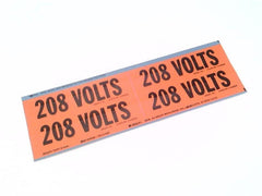 BRADY Brady CV44206 Conduit Voltage Marker 208V (4 Labels Per Card) Brady 31938