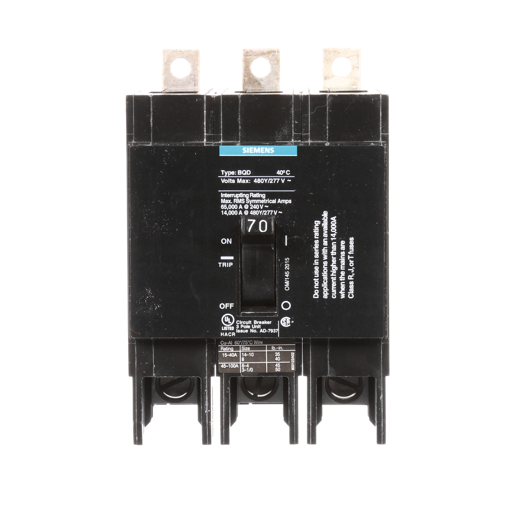 SIEMENS BQD370 CIRCUIT BREAKERS