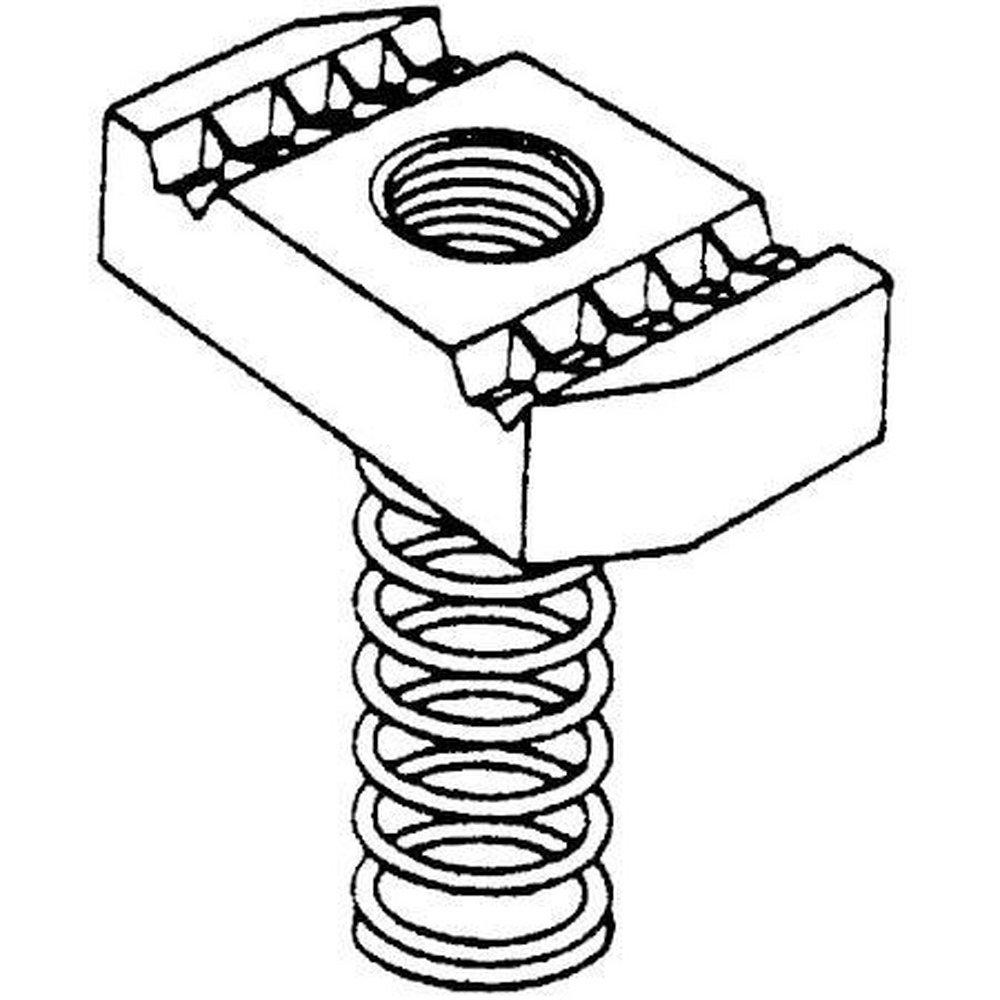 NVENT CADDY nVent CADDY SPRA0050EG Strut Nut with Spring, Channel Type A, Steel, EG, 1/2 Rod