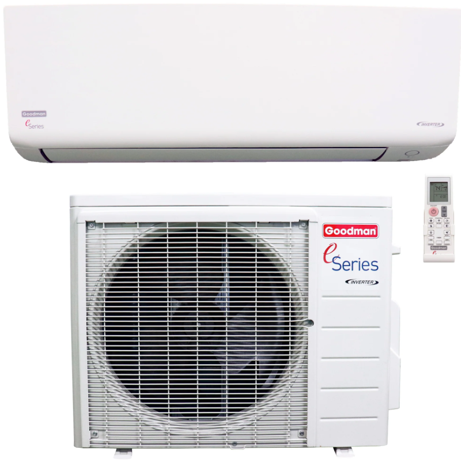 GOODMAN Goodman e-Series - 12k BTU Cooling + Heating - Wall Mounted Air Conditioning System - 18.0 SEER2
