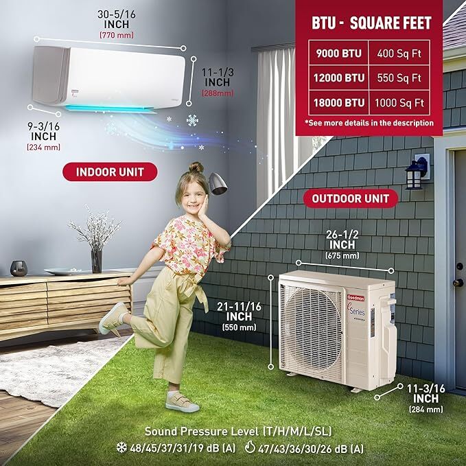 GOODMAN Goodman e-Series - 12k BTU Cooling + Heating - Wall Mounted Air Conditioning System - 18.0 SEER2