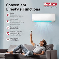 GOODMAN Goodman e-Series - 12k BTU Cooling + Heating - Wall Mounted Air Conditioning System - 18.0 SEER2