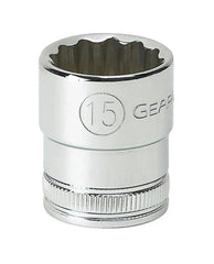 GEARWRENCH Gearwrench 80491 3/8 Drive 12 Point Standard Metric Socket 15 mm