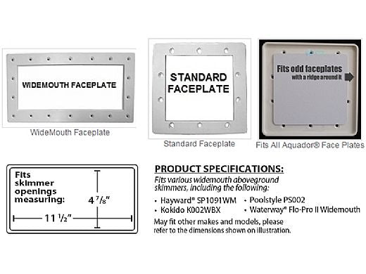 SIMPOOLTEC SimPoolTec AGWM-H2 Above Ground Skimmer Plug | 11-1/2 x 4-7/8 | Widemouth Faceplate