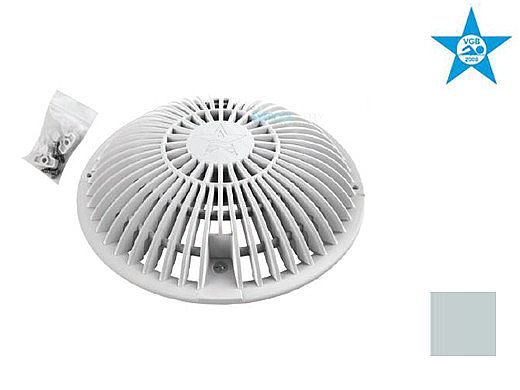 AQUASTAR POOL PRODUCTS AquaStar Pool Products R8MF103 Main Drain Grate Retro 8 Inch Round MoFlow with Hardware Light Gray Replacement R8MF103